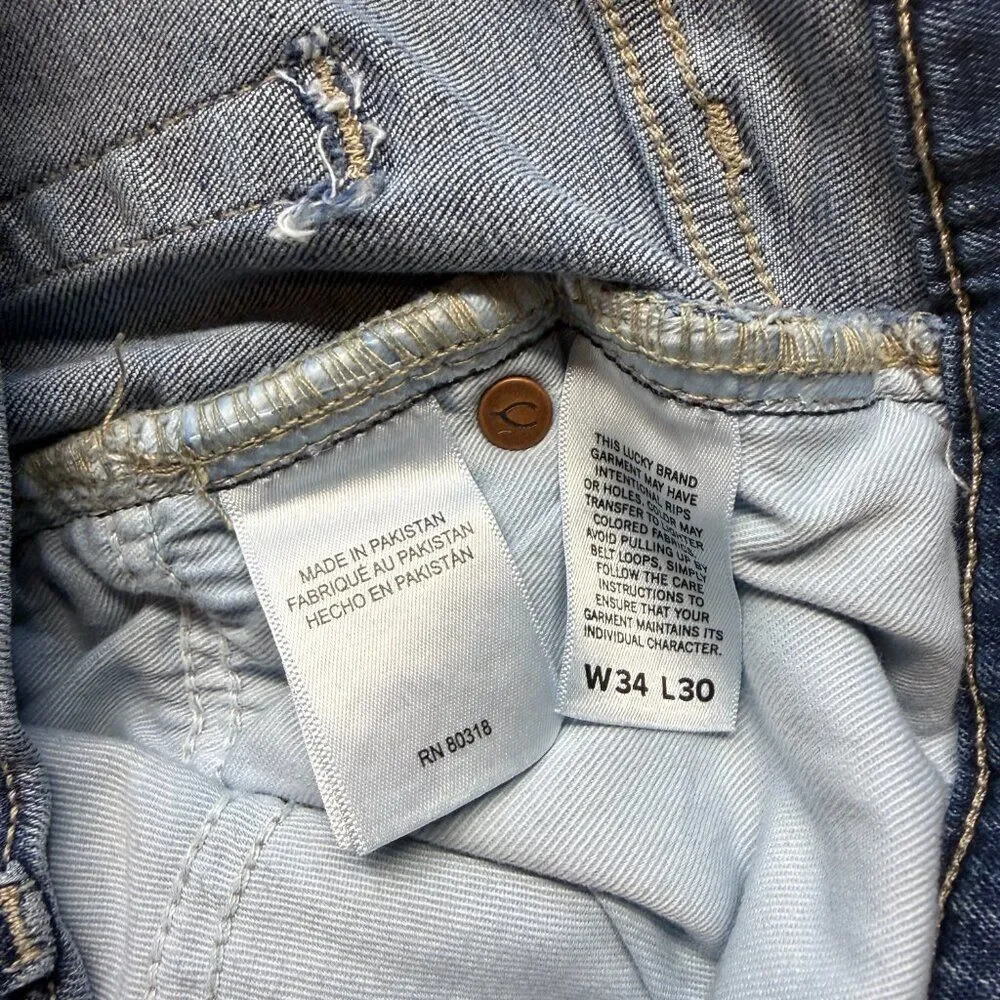 Lucky Brand Men’s Jeans 34x30 – Medium Wash Denim – Classic Straight Fit